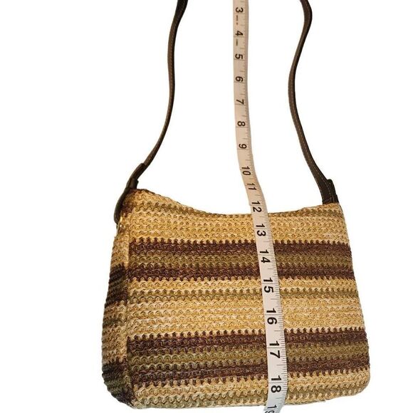 Charter Club Classics Women's Tan Snap Closure Striped Crossbody Bag - Picture 12 of 16